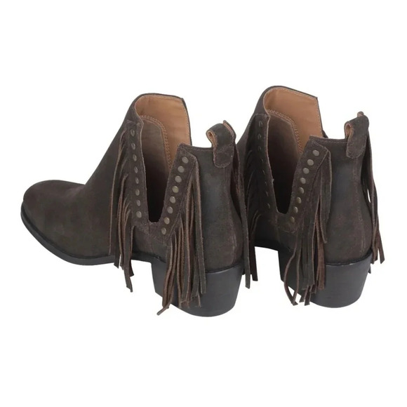 NWT Myra Boho Western Leather Tassel Booties 10 - Picture 4 of 7